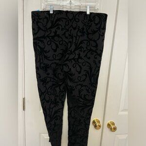 Chico’s black velvet embellished pants